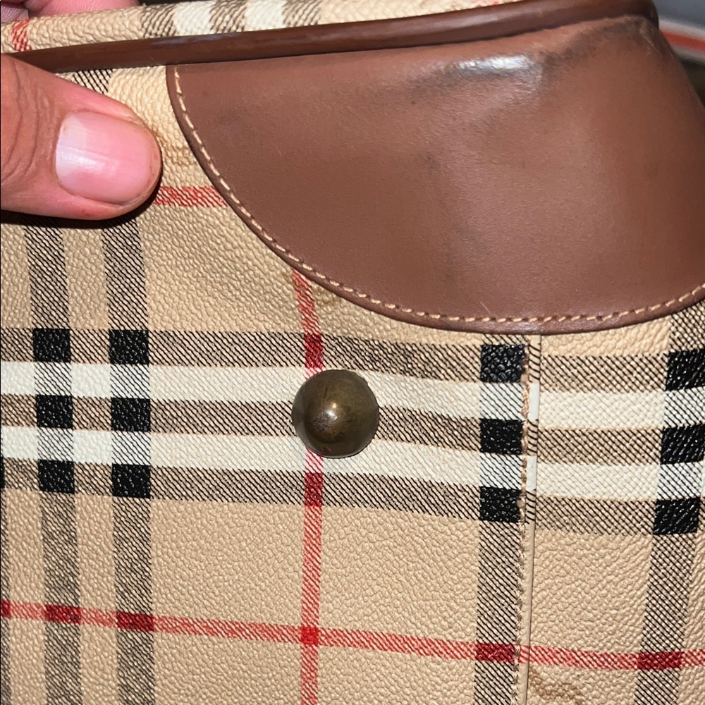 Burberry Brown Checkered Duffle Bag - Picture 5 of 7